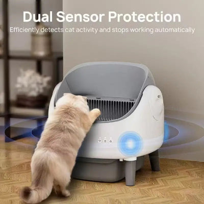 Selbstreinigende Katzentoilette halbgeschlossen mit Schublade