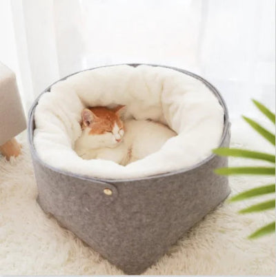 Gemütliches Haustierbett für Katzen und kleine Hunde